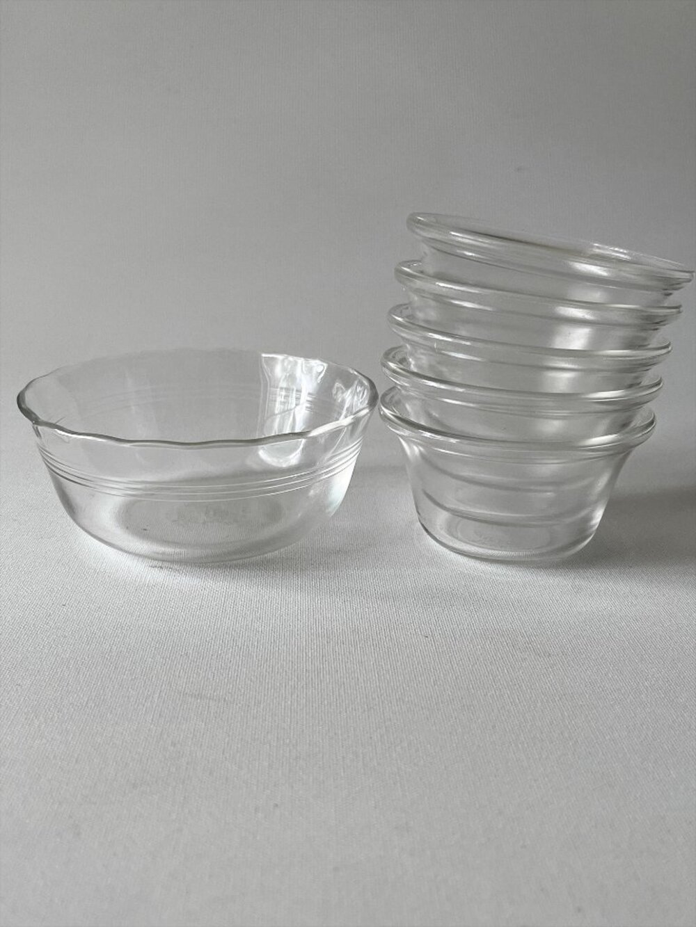 Vintage Pyrex Clear Glass Custard Cups & Ramekins - Set of 6